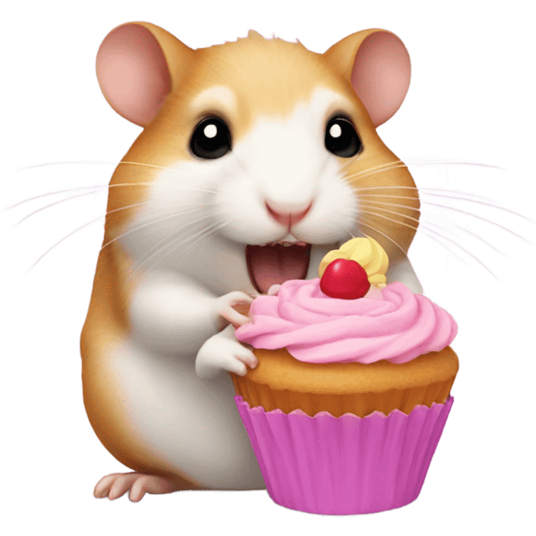 hamster eating a cupcake emoji