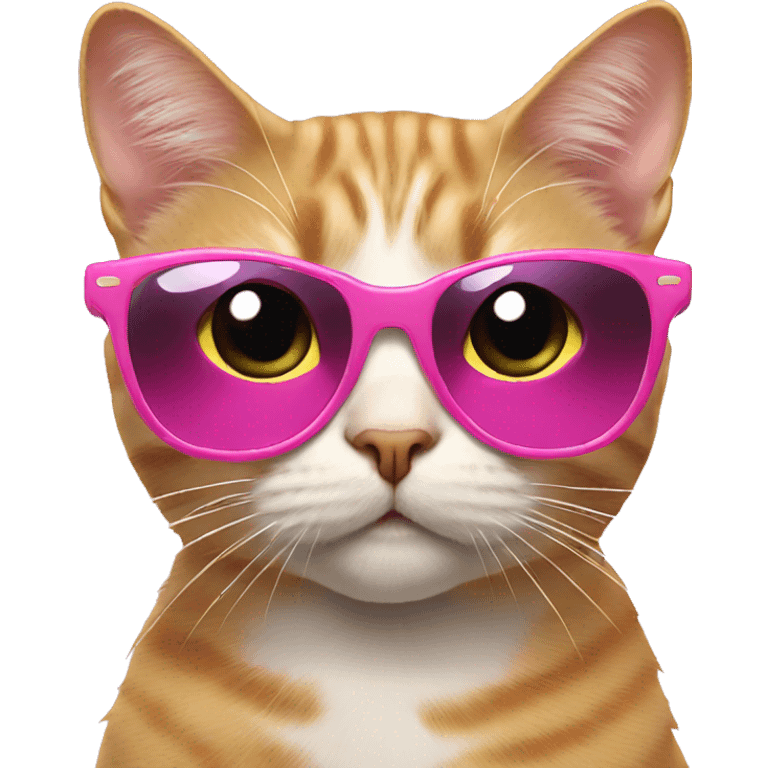 Cat wearing pink sunglasses emoji