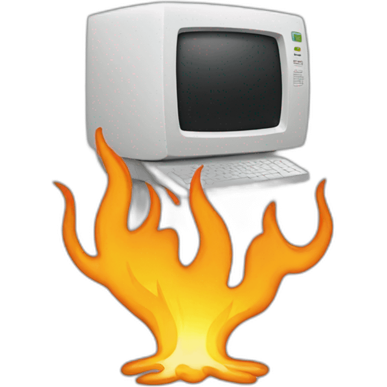 Computer flaming emoji