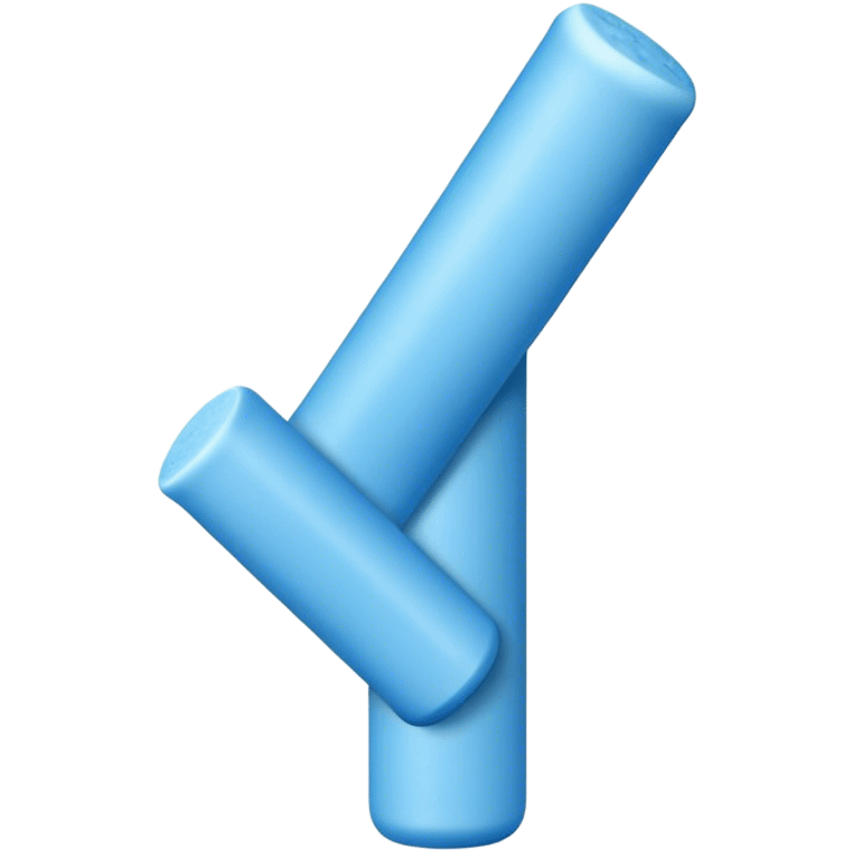 Blue foam stick with caps on top and bottom, front view emoji