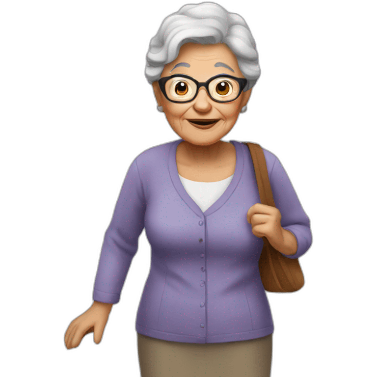 Granny arrived emoji