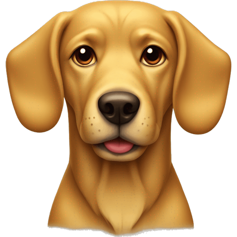 mustard colored dog with very long ears and red collar emoji