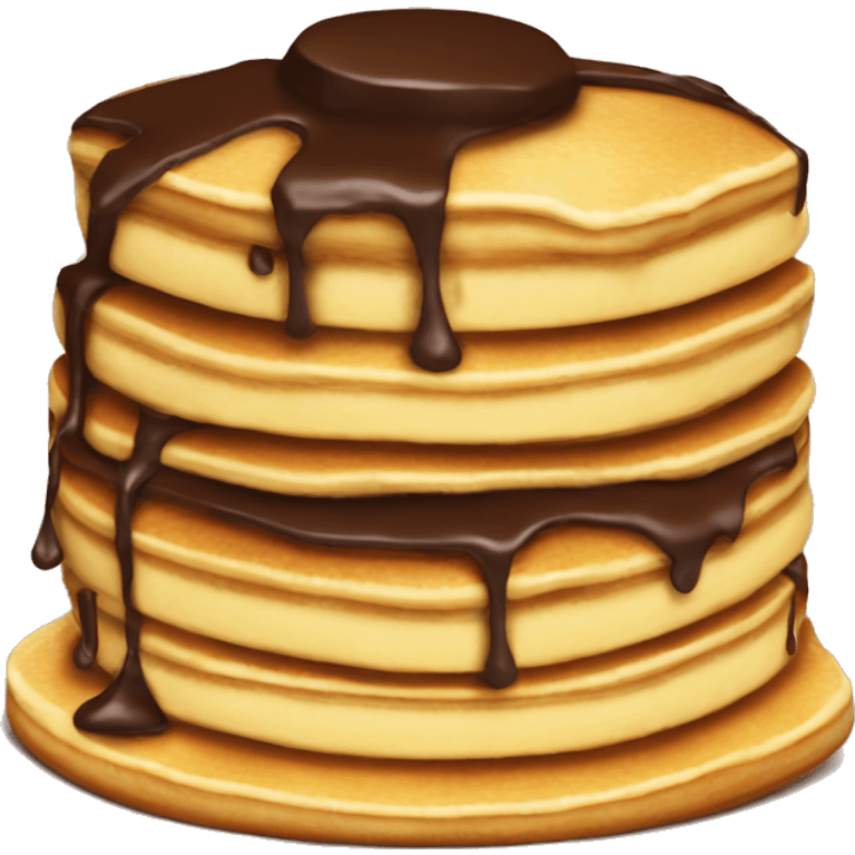 pancake with stuffed chocolate emoji