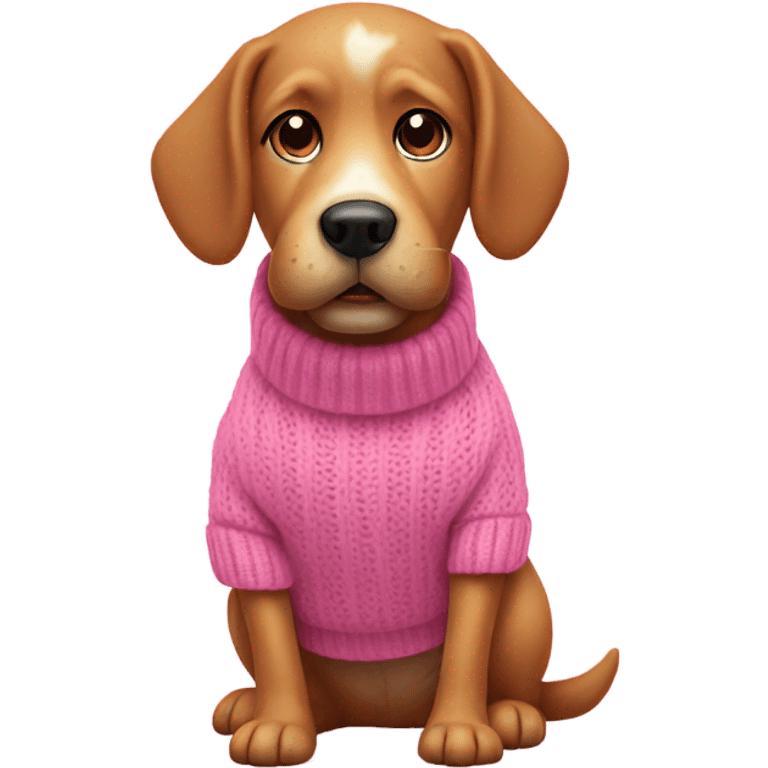 Dog with pink sweter  emoji