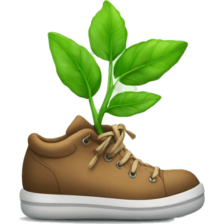 plant growing out if a shoe with socks for leaves emoji