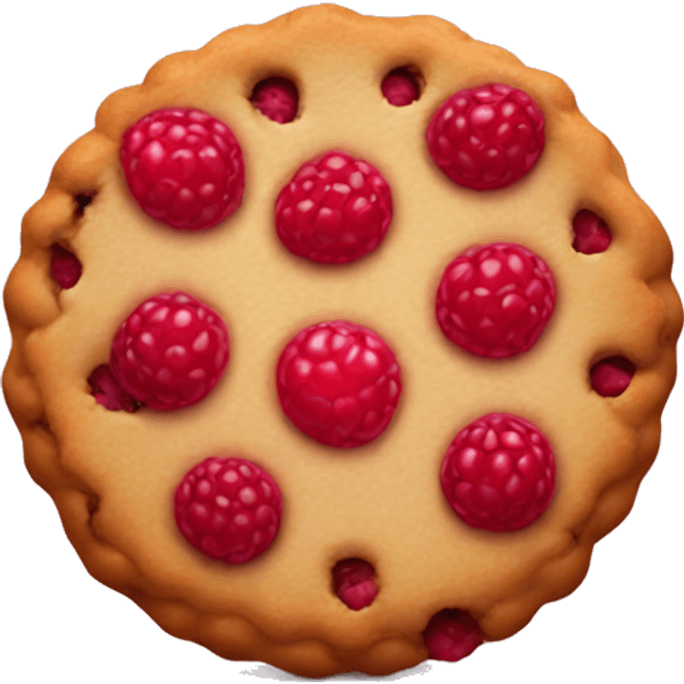 Raspberry cookie emoji