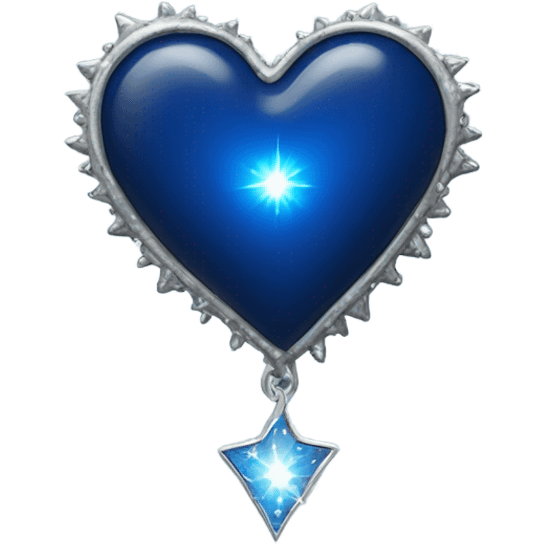 Midnight blue silver space heart  emoji