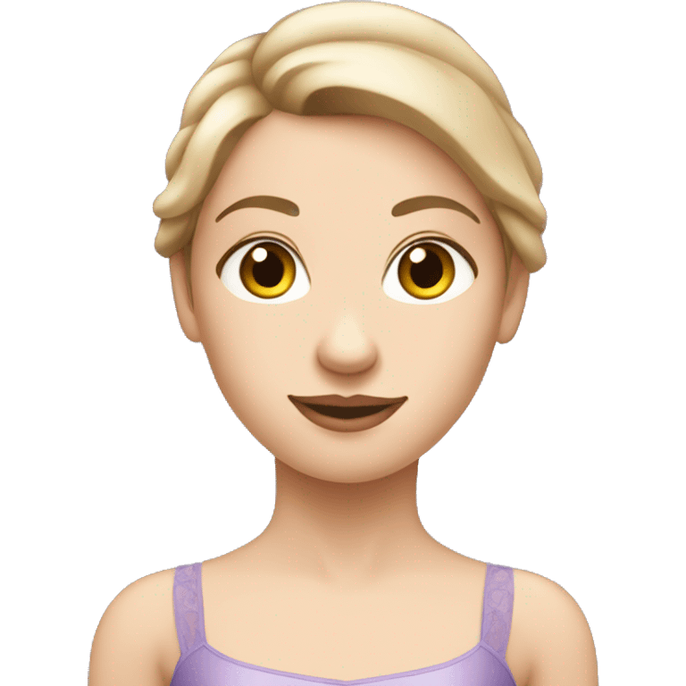 Caucasian ballerina in purple emoji