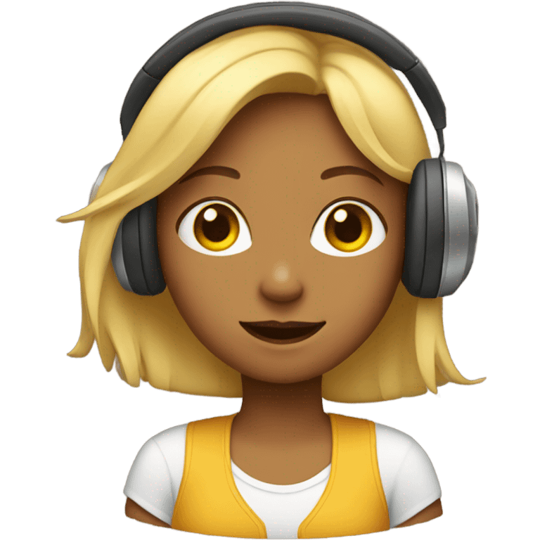 girl with headphones  emoji