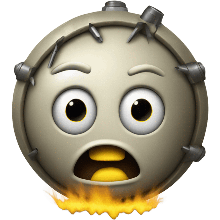 yellow emoji with head emitting a nuclear bomb emoji