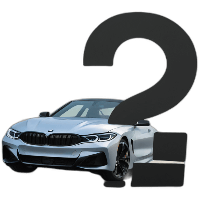 a question mark next to a bmw emoji