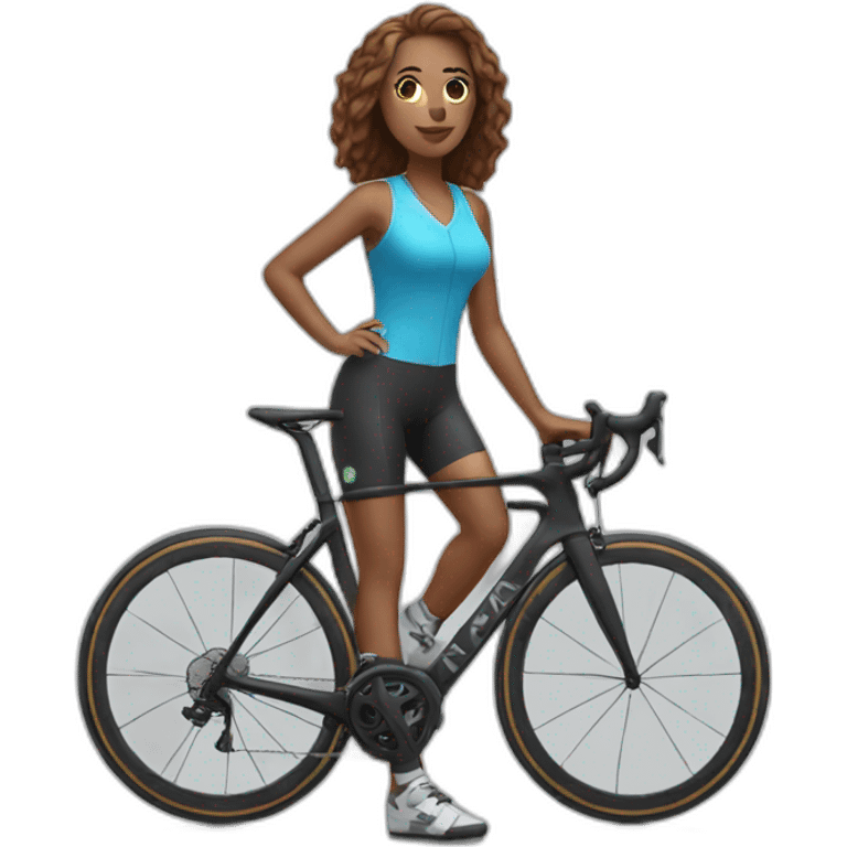 woman wearing shorts on road bike emoji