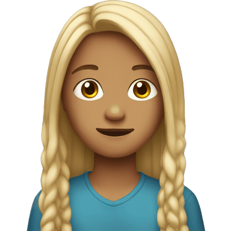 Teenager with long hair emoji