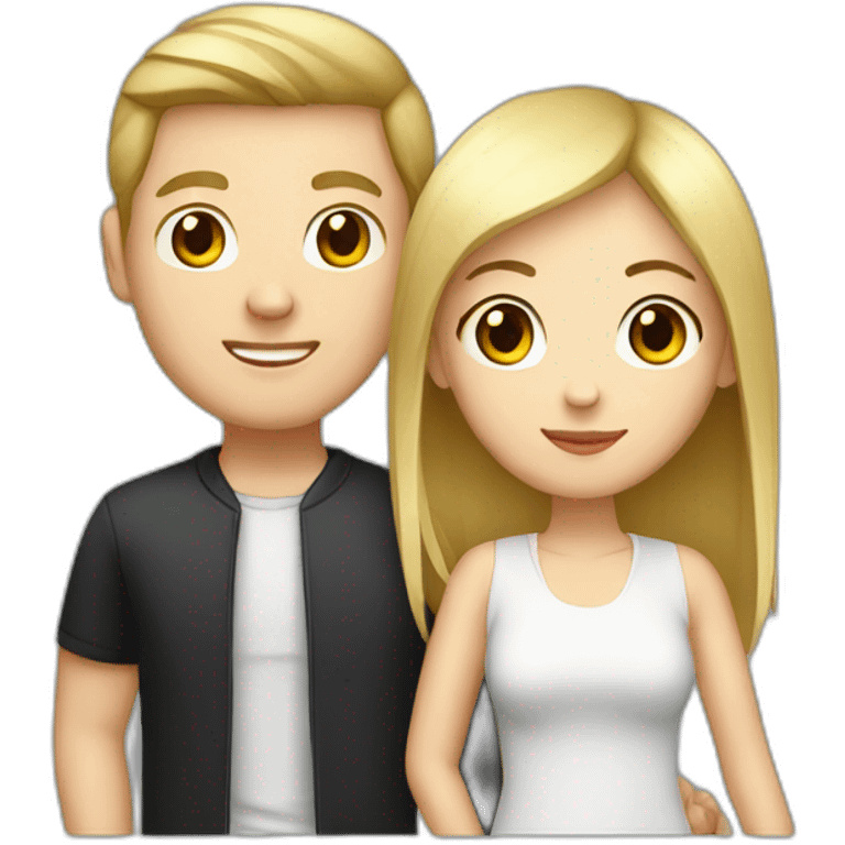 a chinese girlfriend and a white boyfriend emoji