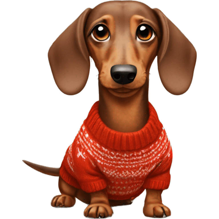 dachshund wearing knitted jumper  emoji