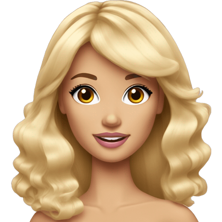 Beautiful barbie blonde with bangs long hair  emoji