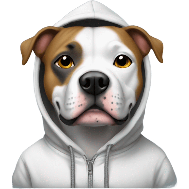 Staffy wearing a hoody emoji