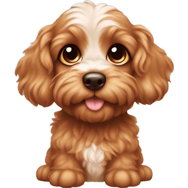 •	Puppy Eyes Emoji: Your Cavapoo looking up with big, heart-melting eyes. Maybe add sparkles or tiny hearts around the eyes to show how cute they are ( the color of do should be brown   emoji