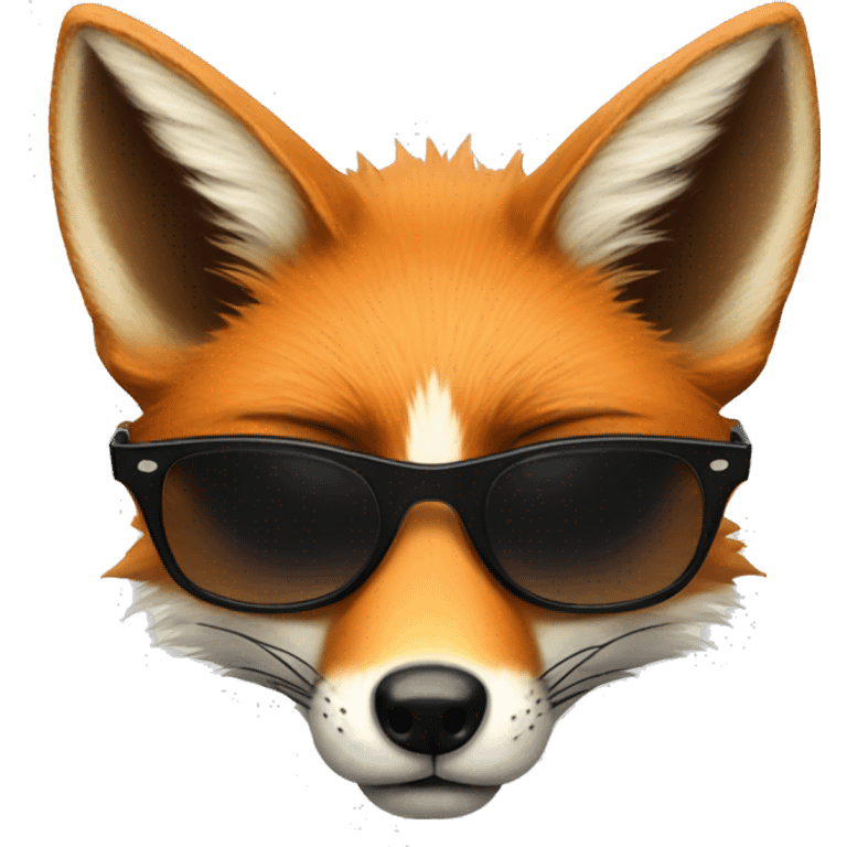 Smartass looking fox with black sunglasses with one raised eyebrow  emoji