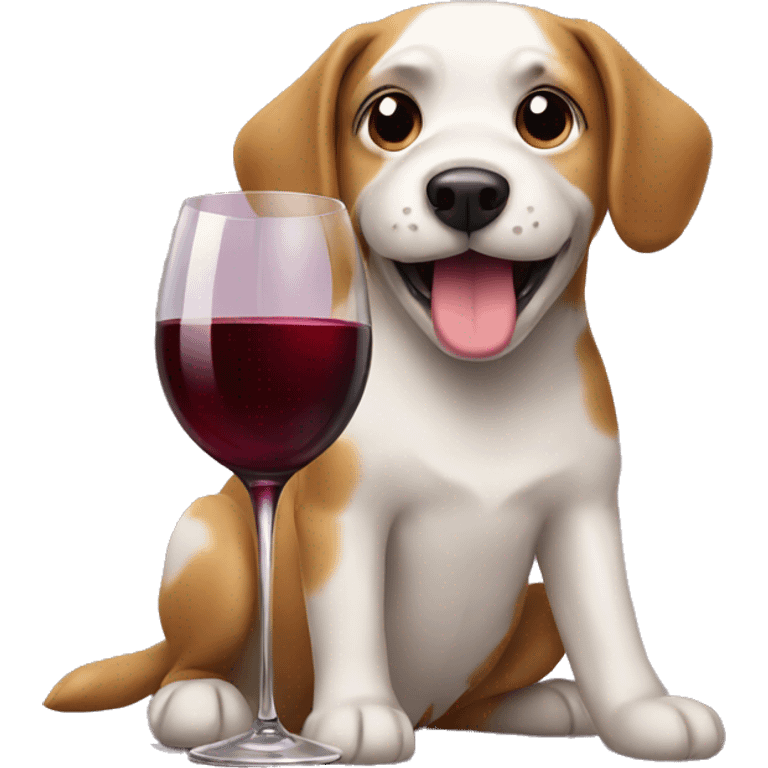 Dog w wine emoji