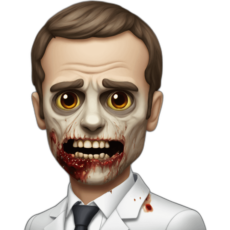 macron as a zombie emoji