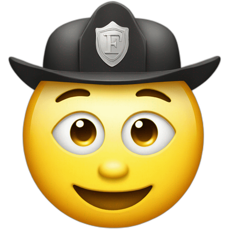 F letter with a firefighter hat emoji