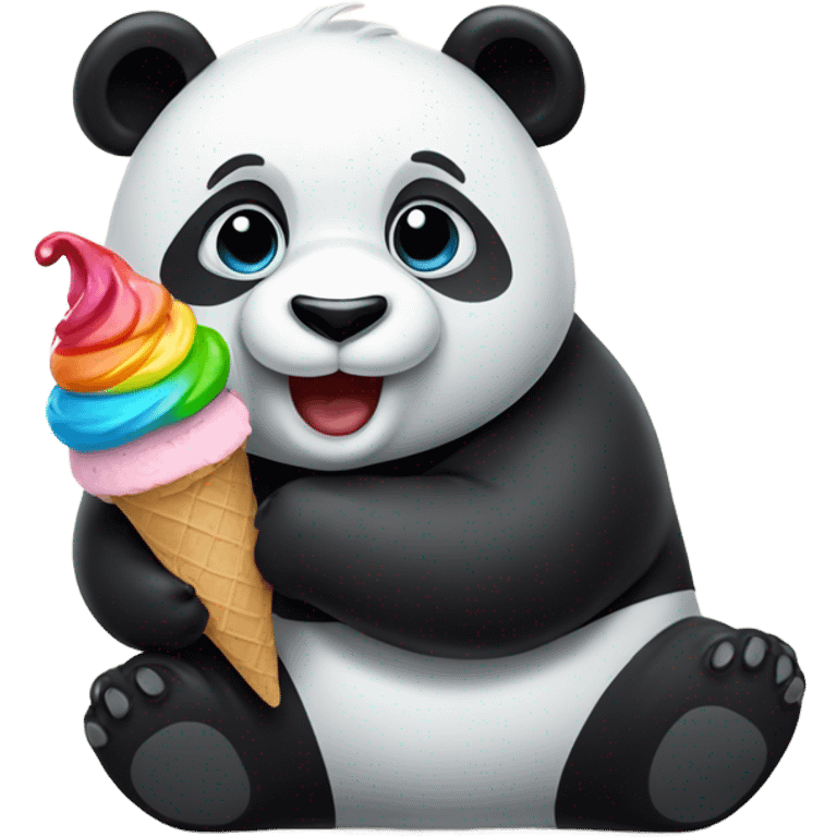 Panda eating ice cream emoji