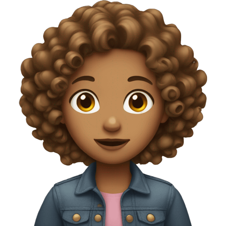 girl with curly brown hair emoji