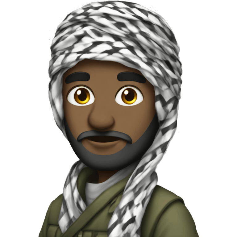 Freedom fighter in keffiyeh emoji