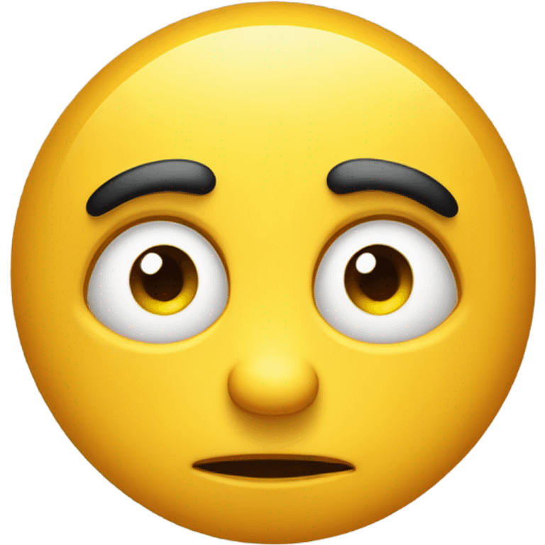 yellow round emoji that looks like it’s thinking and reminiscing about the past with eyes looking up in thought  emoji