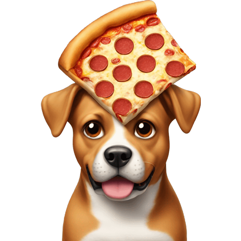 dog with pizza cake emoji