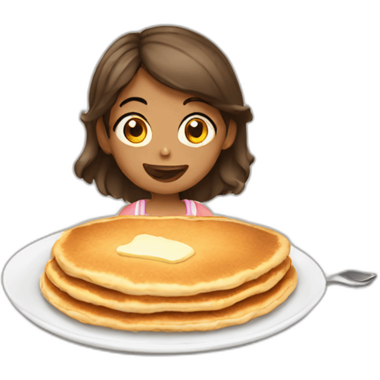 A girl eating pancakes  emoji