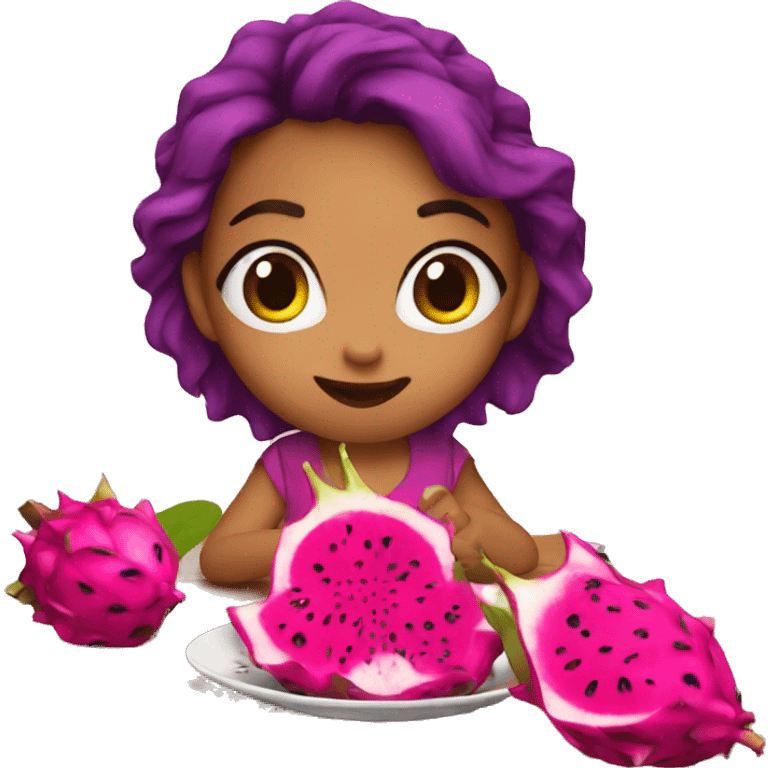 anisha eating dragonfruit] emoji