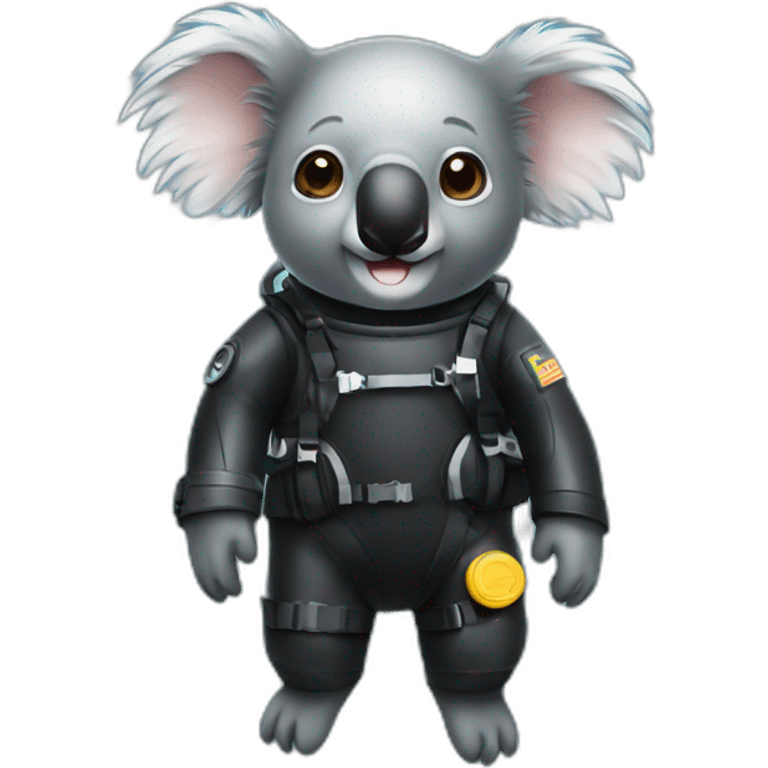 koala in black rubber diving suit emoji