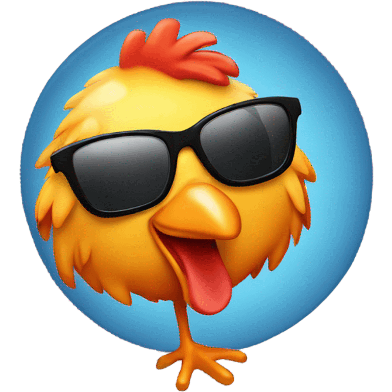 Dancing chicken tender with sunglasses emoji