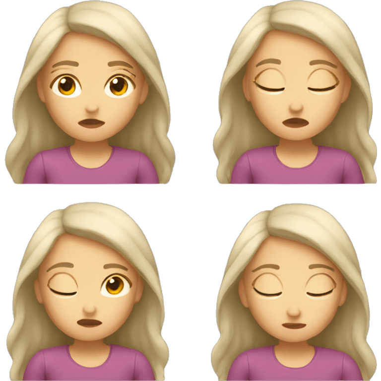 girl tired emoji