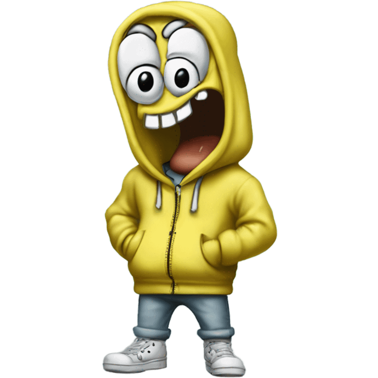 spongebob squidward with hoodie like graffity writer emoji