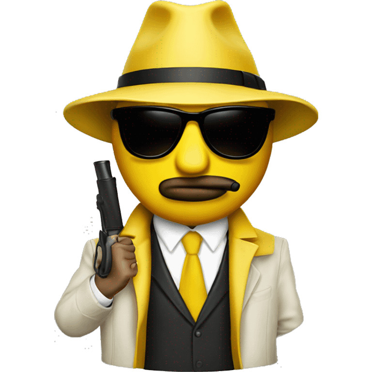 yellow suit mafia with bazooka and sunglasses emoji