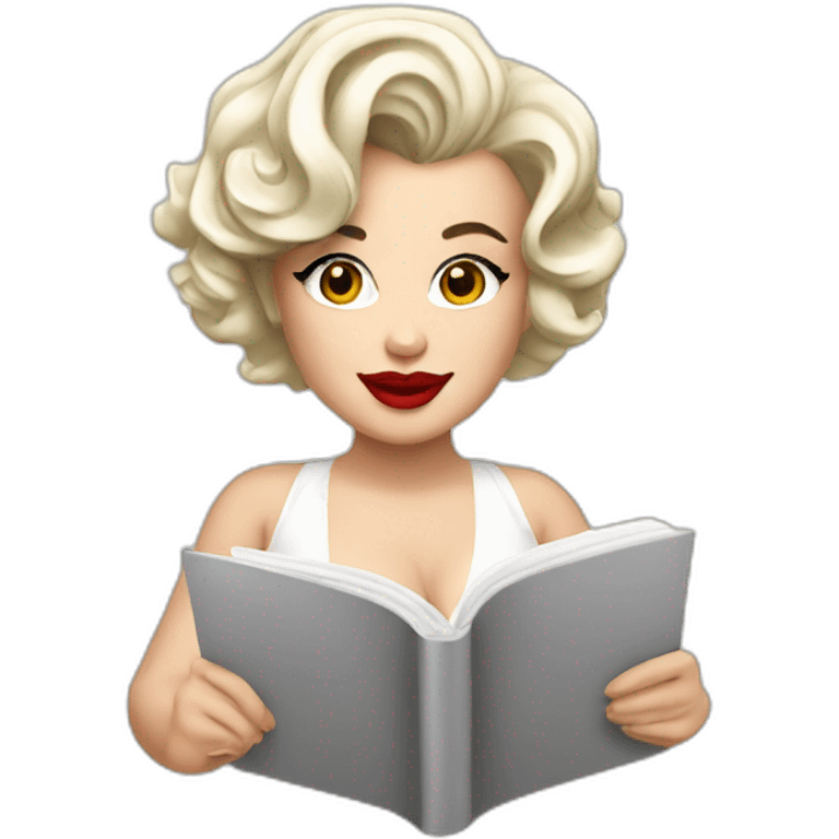 Marilyn monroe brunette using notebook emoji