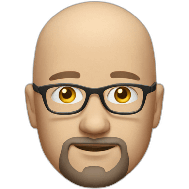 bald white man with glasses with a goatee looking sexy emoji