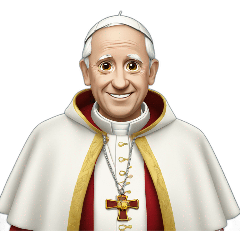 Pope Francis with his coat emoji