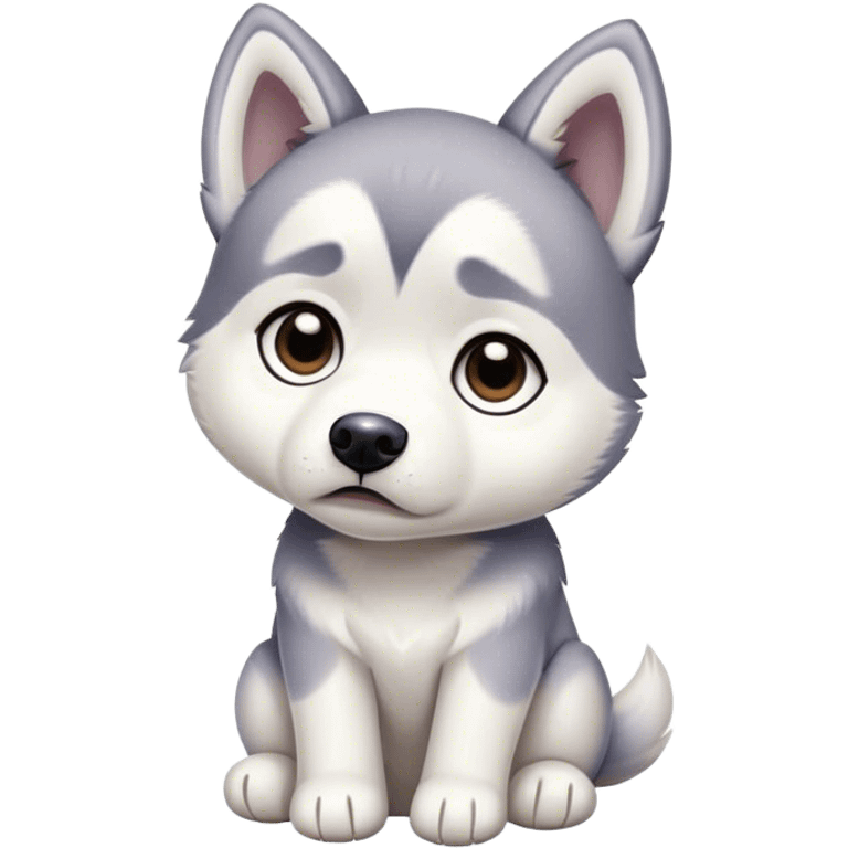 sad husky puppy emoji