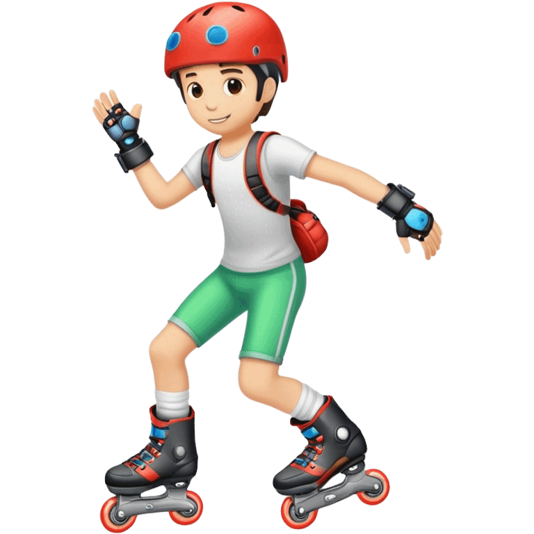 a boy wearing roller blades emoji