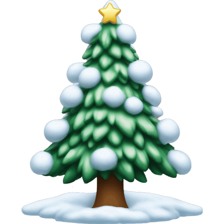 Christmas tree with snow on it  emoji