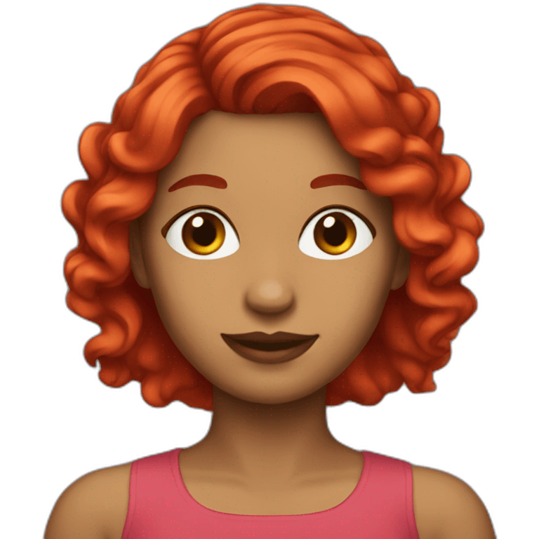 Mujer cabello rojo emoji