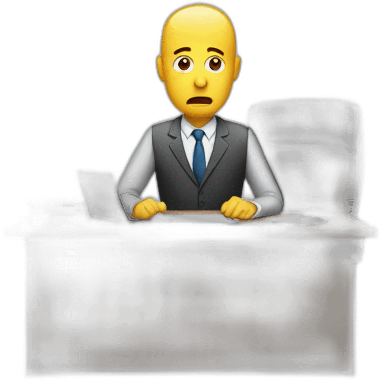 job interview desk man perplexed emoji