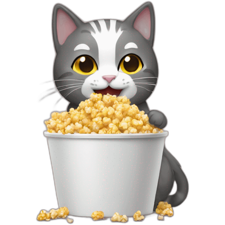 cat eating pop corn emoji