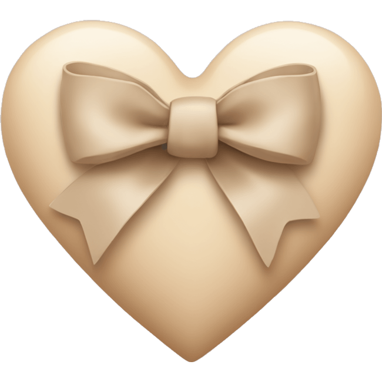 Beige heart with beige bow emoji