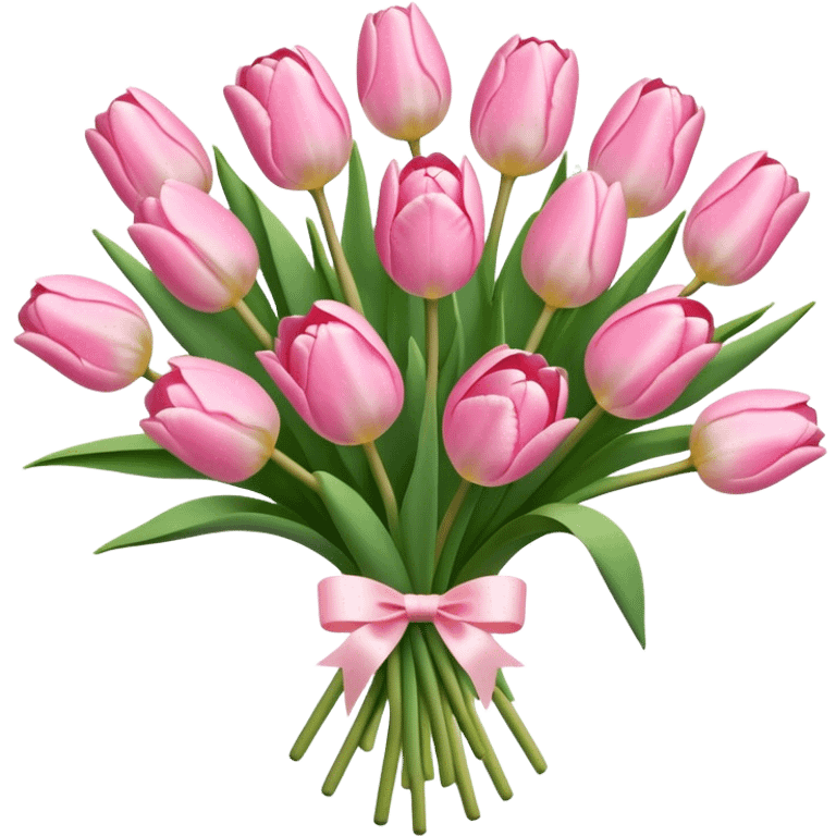 pastel pink tulip bouquet emoji