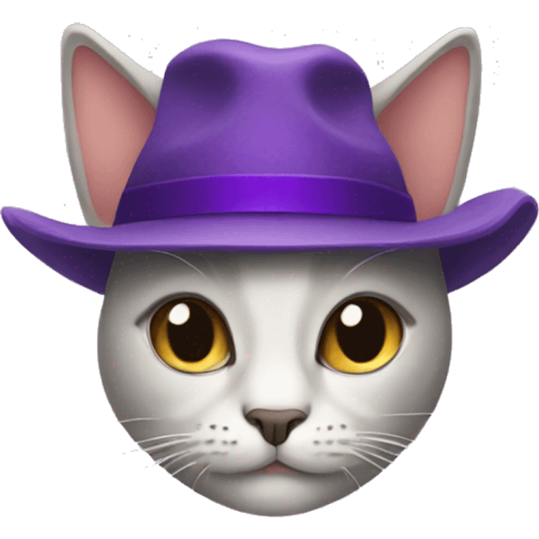 Cat with a purple hat emoji